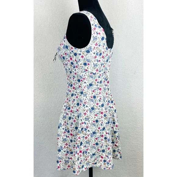 (VTG) BYER TOO! CALIFORNIA • 90s Floral Front-Tie Sleeveless Mini Dress, XS/S - Picture 9 of 15